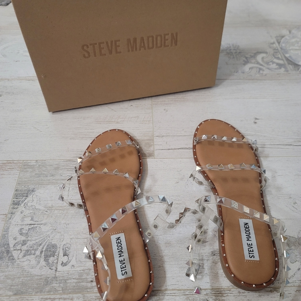 Steve Madden Travel clear sandals NWT